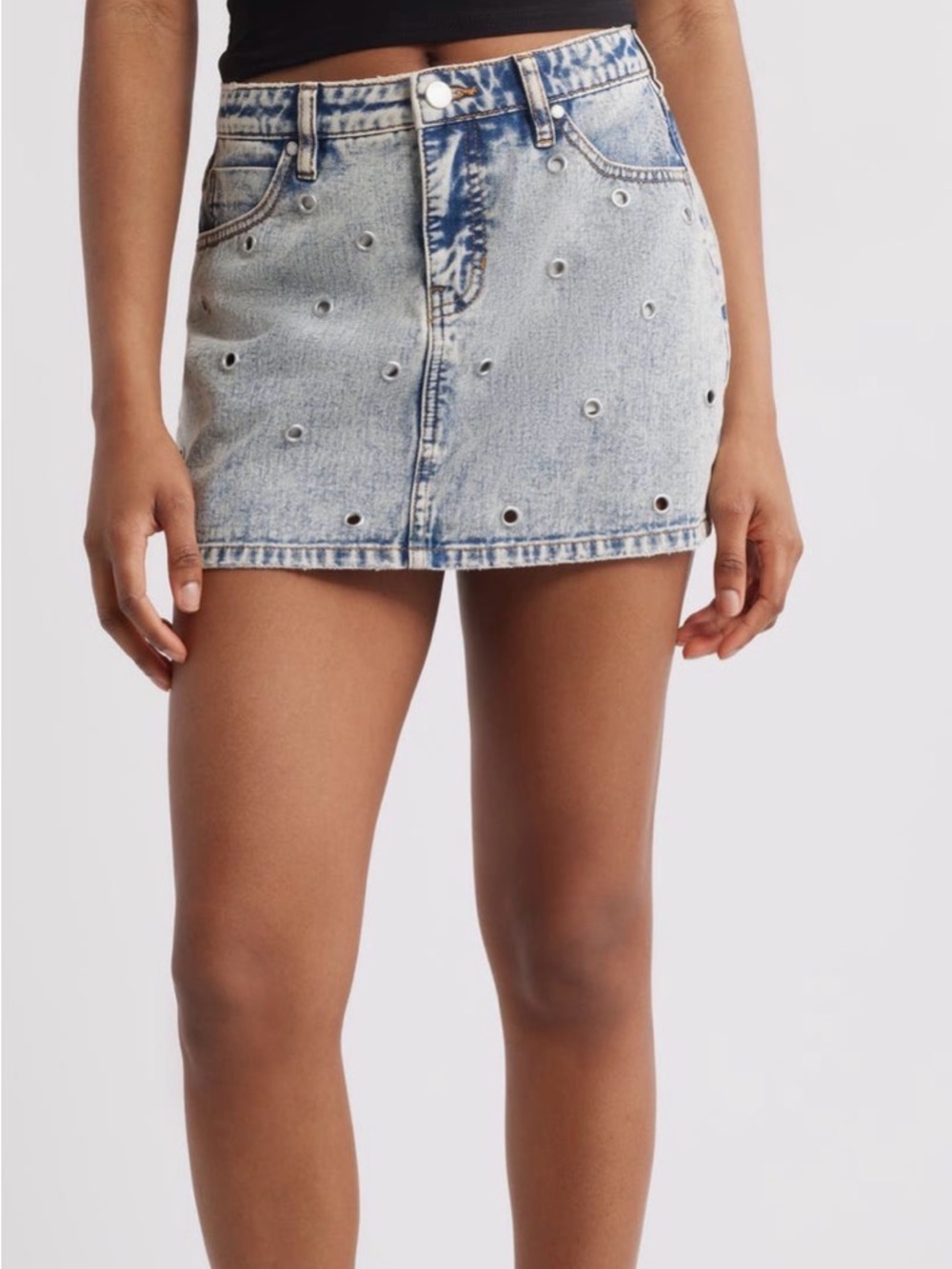 PTCL Ambar grommet denim miniskirt